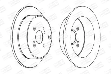 Гальмівний диск задн. COROLLA 04-09 компл. 2шт CHAMPION 562431CH