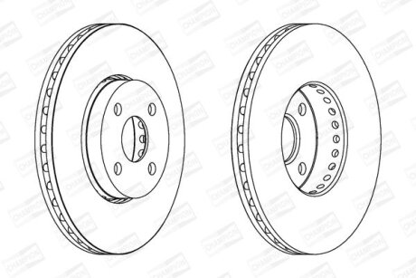 Гальмівний диск перед. COROLLA 01-07 компл. 2шт CHAMPION 562436CH