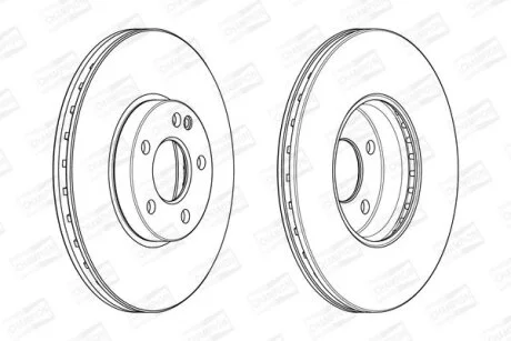 Гальмівний диск перед. MB A-Class (W176) 12-18 компл. 2шт CHAMPION 562989CH