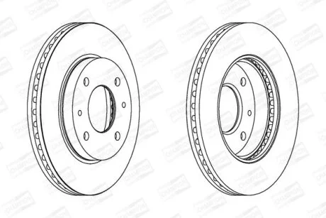 Гальмівний диск перед. Coupe/Elantra/Lantra/Matrix/Sonata 95-10 1.5-2.5 компл. 2шт CHAMPION 562806CH