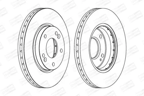 Гальмівний диск пер. Trajet/Santa Fe/Highway Van 00-08 компл. 2шт CHAMPION 562789CH