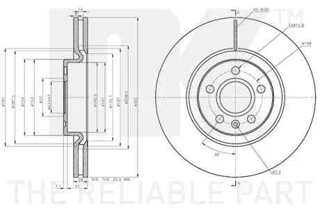Диск гальмівний невентильований NK 314876