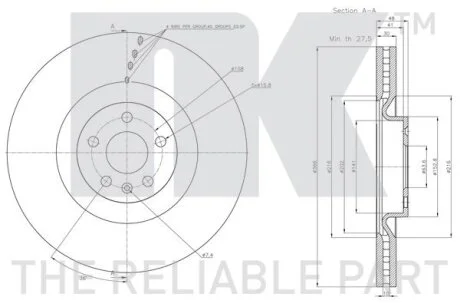 Диск гальмівний невентильований NK 314871