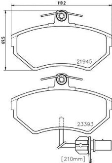 Колодки гальмівні дискові; передня вісь HELLA 8DB355018451