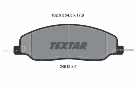 Комплект гальмівних колодок передн, FORD USA MUSTANG 3.7-5.4 01.04- TEXTAR 2451301
