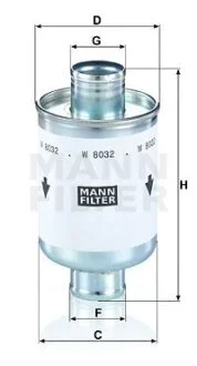 Масляний фільтр (фільтр, що вгвинчується) DEUTZ FAHR 60 AF, 60 F, 60 V, 60 A, 67, 70 A, 77, 80 A, 87, 195, 200 MK2, 200 MK3 HUERLI 6190 MASTER, 66 TRADITION, 76 TRADITION LAMBORGHINI 660S FILTER MANN W8032