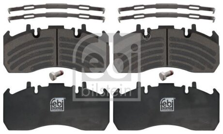 Комплект гальмівних колодок задн/передн MERITOR RVI C, MIDLUM VOLVO FE, FE II, FH, FH II, FH III, FH12, FH16, FH16 II, FH16 III, FL II, FL III, FM, FM12, FM9, FMX D11A-330-MDS2043A 08.93- FEBI FEBI BILSTEIN 16906