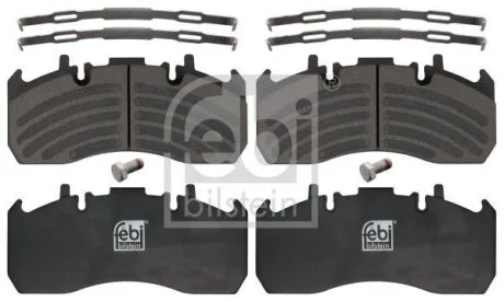 Комплект гальмівних колодок задн/передн MERITOR RVI C, MIDLUM VOLVO FE, FE II, FH, FH II, FH III, FH12, FH16, FH16 II, FH16 III, FL II, FL III, FM, FM12, FM9, FMX D11A-330-MDS2043A 08.93- FEBI FEBI BILSTEIN 16906