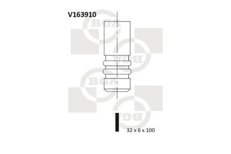 Клапан впуск BMW 3 (E46/E90/E91/E92)/5 (E60/E61) 2.0 01-12 BGA V163910