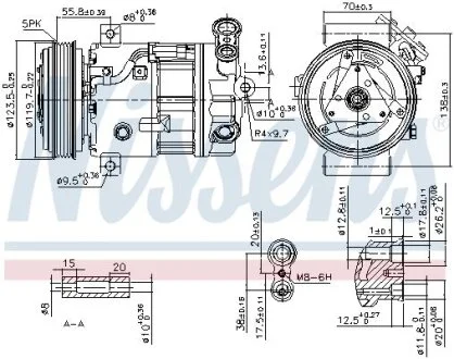 CHEVROLET Компресор кондиціонера VECTRA 2.2 02-, FIAT, OPEL NISSENS 89577