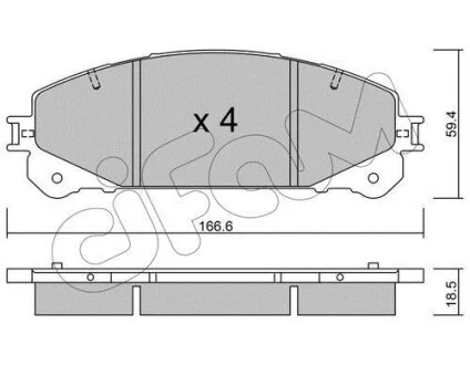 TOYOTA Комплект гальмівних колодок передні RAV 4 IV (_A4_) 2.0 (ZSA42) 12-19 CIFAM 822-938-1
