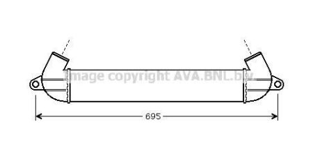 Інтеркулер Fiat Doblo (01-) 1.3JTd, 1.9JTd AVA AVA COOLING FT4271