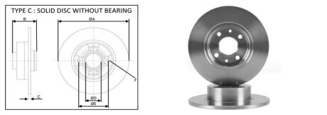 Диск гальмівний задній (кратно 2) Fiat Bravo II (198_) (06-16) (шт.) APLUS 61431AP