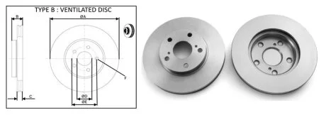 Диск гальмівний передній (кратно 2) Toyota Auris (_E15_) (06-12) (шт.) APLUS 61404AP