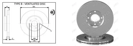 Диск гальмiвний передній (кратно 2) Citroen C4 III (BA_, BB_, BC_) (20-) (шт.) APLUS 61584AP