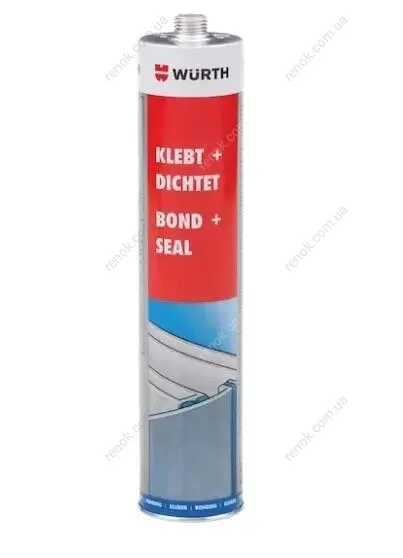 Клей-герметик K+D, комбінований, поліуретановий, сірий, 300 ml {арт. } WURTH 08901002 (фото 1)