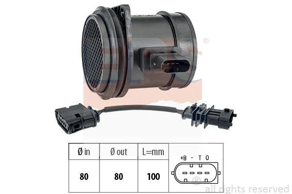 VOLVO Витратомір повітря C30, S60/80, V50/70, XC60/70/90 2.4 05- EPS 1.991.556 (фото 1)