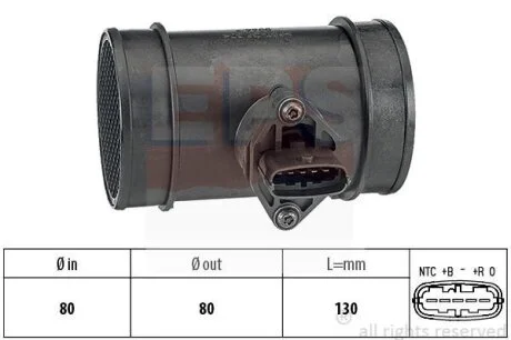 ISUZU Витратомір повітря D-MAX I (TFR, TFS) 2.5 DiTD (TFR86_, TFR54_) 02-12 EPS 1.991.445