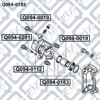 Ремкомплект супорта гальмівного заднього Mitsubishi Pajero II V14W-V55W 1991-2004 Q-fix Q0940183