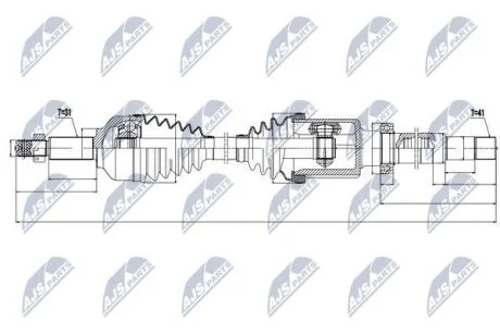 Піввісь NTY NPWFR074