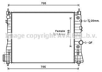 AVA OPEL Радіатор системи охолодження двигуна MOKKA 1.7 CDTI 12-, CHEVROLET AVA COOLING OL2655