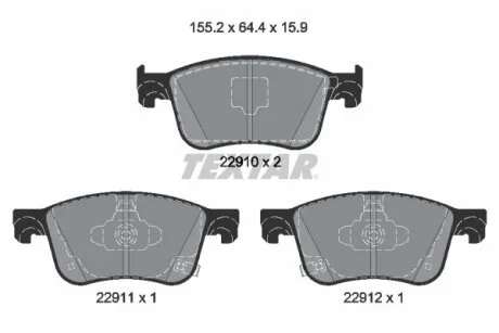 Комплект гальмівних колодок передн TEXTAR 2291001