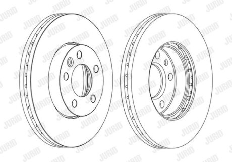 VW диск гальмівний передн."16" T5 1.9Tdi 2.5Tdi 2.0i 03-,Touareg Jurid 562234JC-1