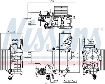 NISSAN Оливний радіатор (з корпусом) NV250 19-, QASHQAI II 13- NISSENS 91194