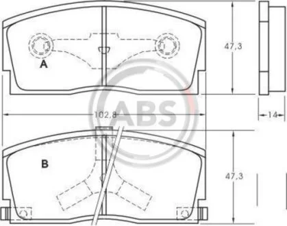 Комплект колодок гальмівних пер. A.B.S. 36658