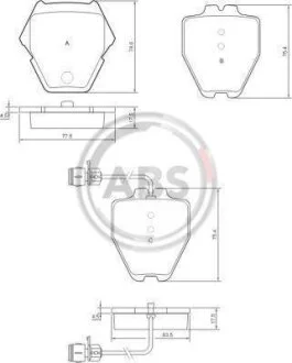 Колодки гальмівні AUDI A4/A8 передн. A.B.S. 37162