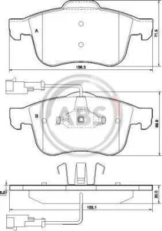 Комплект гальмівних колодок A.B.S. 37485