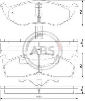 Комплект гальмівних колодок A.B.S. 38642