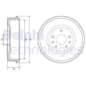 LAND ROVER Гальмівний барабан FREELANDER I 1.8 16V 4x4 98-06 Delphi BF513