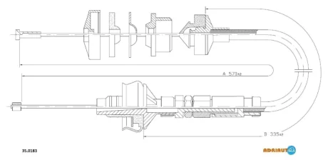 PEUGEOT трос зчеплення 206 (ручн. рег.) ADRIAUTO 35.0183