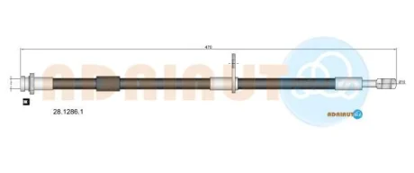 NISSAN Гальмівний шланг передн.прав. PIXO 1.0 09- ADRIAUTO 28.1286.1