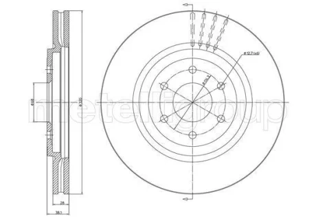 Диск гальмівний Metelli 23-1350C