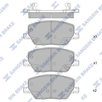Колодки тормозные передние Fiat 500X (16-), Jeep Renegade (15-), Jeep Compass (2 Hi-Q (SANGSIN) SP4006