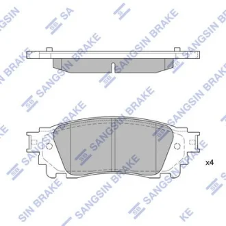 Колодки тормозные задние (дисковые) Lexus NX200t (15-), NX300h (15-) Hi-Q (SANGSIN) SP1827