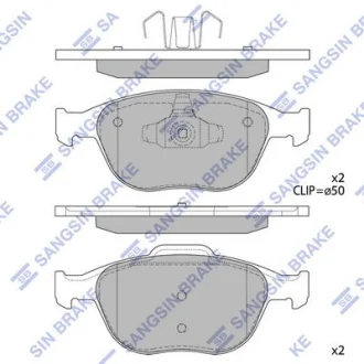 Колодки тормозные передние Ford Focus (02-), Transit Connect (10-) Hi-Q (SANGSIN) SP1623