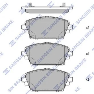 Колодки тормозные передние Nissan Primera (P12) (02-) Hi-Q (SANGSIN) SP1582A