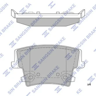 Колодки тормозные задние (дисковые) Chrysler 300 (11-), Dodge Charger (11-) Hi-Q (SANGSIN) SP1508 (фото 1)