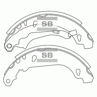 Колодки тормозные задние (барабанного типа) Renault Logan Hi-Q (SANGSIN) SA184