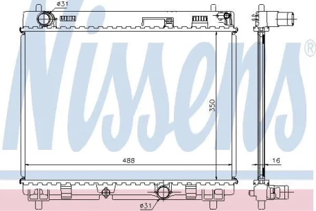 Радіатор TY YARIS(05-)1.4 D4D(+)[OE 16400-0N050] NISSENS 64676A