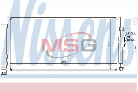 Конденсер FT 500(07-)1.4 i ABARTH[OE 51819064] NISSENS 940291