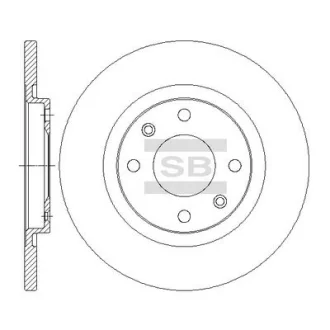 Диск гальмівний (кратно 2) передній Citroen C-Elysee (12-) (D=266.0mm) HI-Q Hi-Q (SANGSIN) SD6004