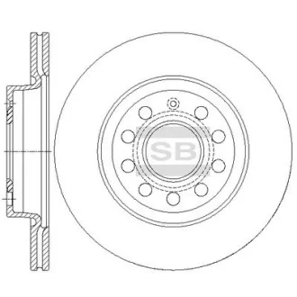 Диск тормозной (кратно 2) передний (вентилируемый) Audi A3 (03-) (D=279.9mm) Hi-Q (SANGSIN) SD5404 (фото 1)