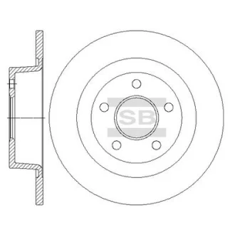 Диск тормозной (кратно 2) задний Transit Connect (02-) (D=277.8mm) Hi-Q (SANGSIN) SD5310