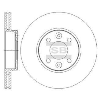 Диск гальмівний (кратно 2) передній (вентильований) Dacia Logan MCV (07-) (D=259.8mm) HI-Q Hi-Q (SANGSIN) SD3067