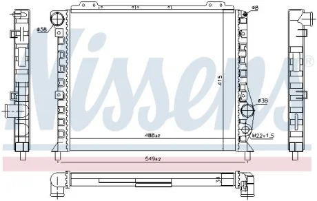 Радіатор охолодження двигуна ALFA ROMEO 164 (1987) 2.0 TWIN SPARK NISSENS 60051
