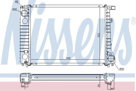 Радіатор охолодження двигуна BMW 3 SERIES E30 (1983) 320I 2.0 NISSENS 60797A